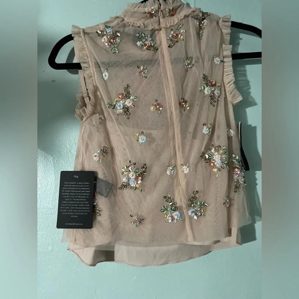 Needle & Thread Bow Embellished Crop Top - Picture 3 of 7